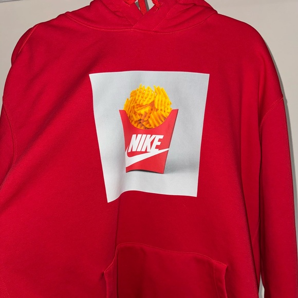 Nike Other - Nike Red Graphic Men's Sweater with Fry Design